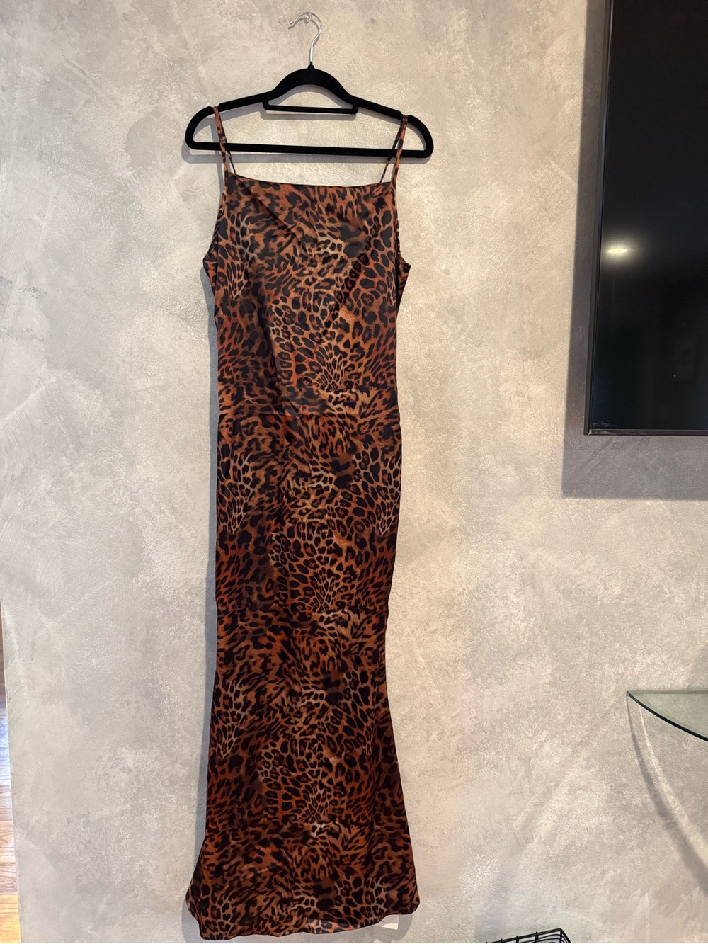 Leopard Print Satin Dress